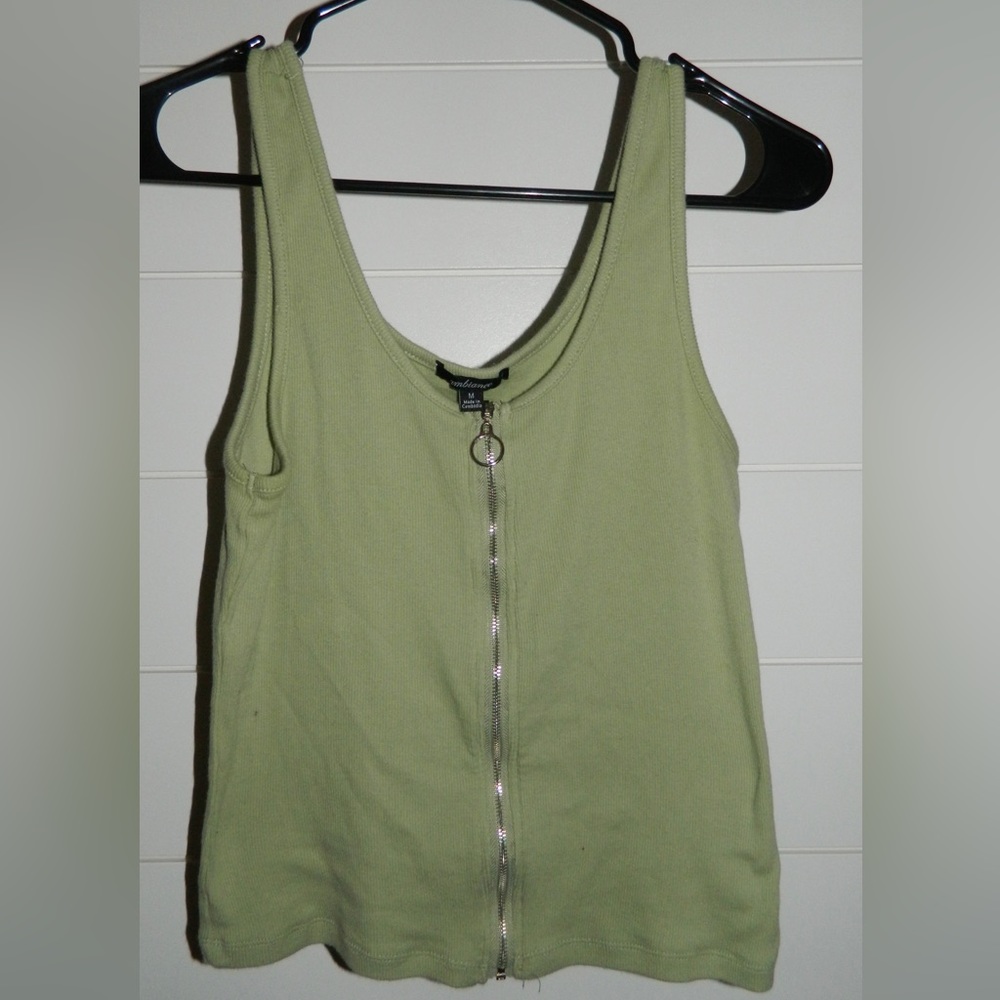Ambiance Light Green Zipper Tank